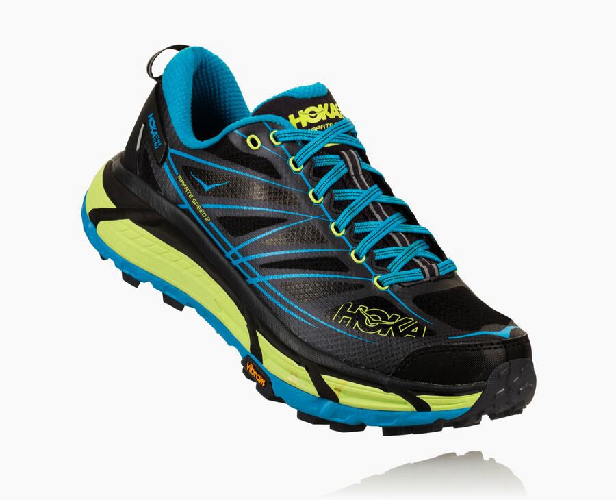 Zapatillas Trail Hoka One One Hombre - Mafate Speed 2 - Negras/Azules - RXS381405